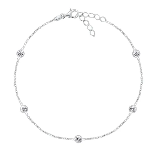 Brilio Silver Brățară delicată de argint pentru picior cu zirconi ANK106W