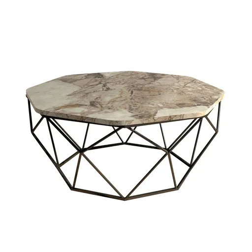 Măsuță de cafea Diamond White Marble, alb