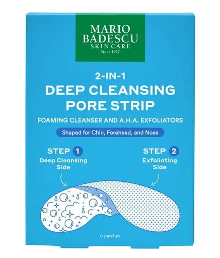 Mario Badescu 2 în 1 bandă de curățare a porilor (2-In-1 Deep Cleansing Pore Strip) 6 buc