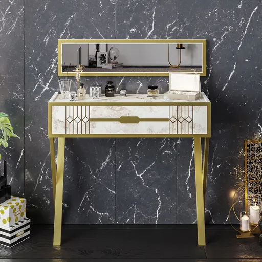 Bufet, Hanah Home, Frida, 90x80x32 cm, Alb