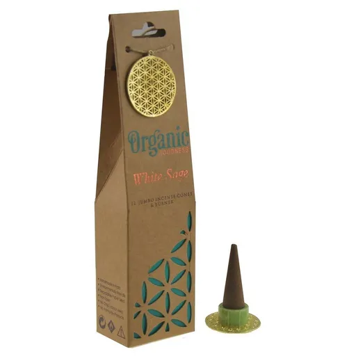 Set de 12 bețișoare parfumate organice White Sage,cu suport ceramic