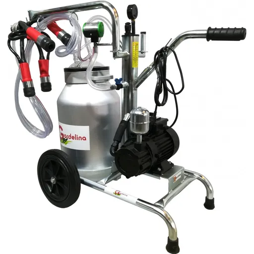 Aparat de muls Vaci Gardelina 140 AL PC, 40L aluminiu, 1 post, 180 l/min, 8 bovine pe ora