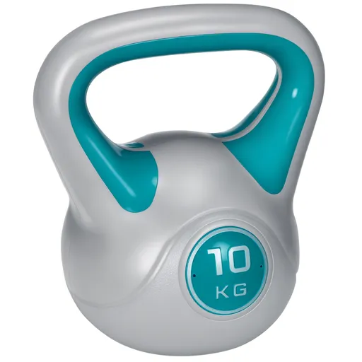 SPORTNOW Kettlebell 10 kg, halteră cu mâner ergonomic, halteră cu minge, culturism, antrenament, 22 x 16 x 26 cm, albastru | Aosom Romania