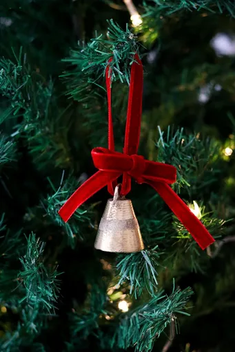 Ornament de brad de Crăciun, BSY239, 4x12 cm, Catifea, Rosu