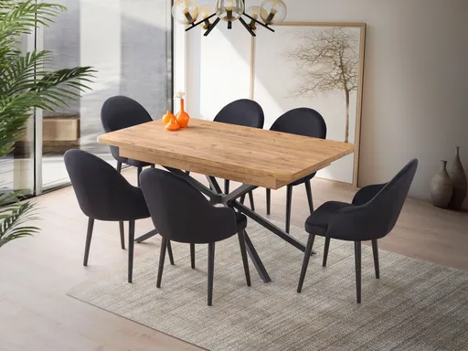 Masa extensibila, Hanah Home, Falcon, 160x79x90 cm, Maro