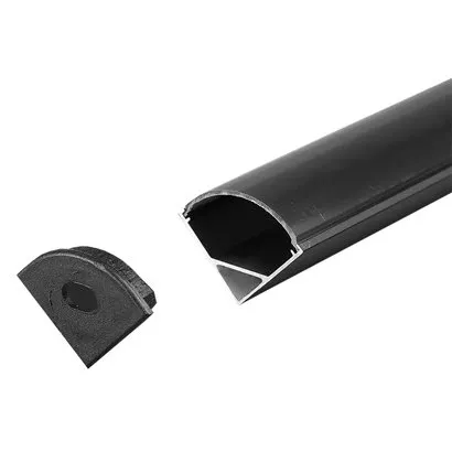 Profil aluminiu pentru banda LED 2M 15.8MM x 15.8.MM - negru V-TAC SKU-2874