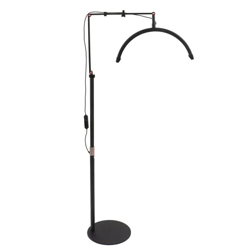 Lampa Led Semiluna cu Picior Fix, Reglarea Intesitatii si Suport pentru Telefon, 16 Inch