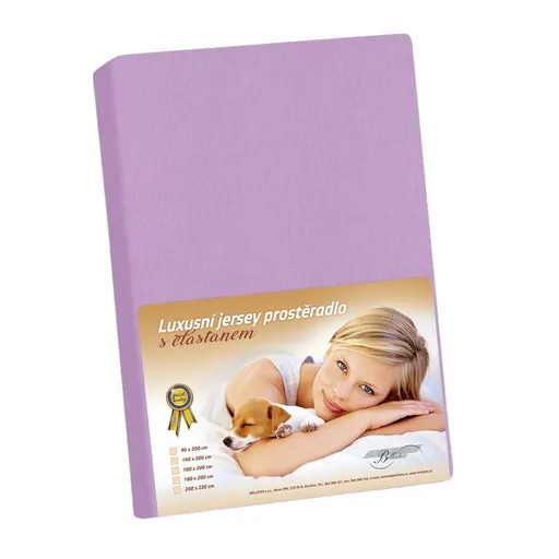 Cearșaf din jersey cu elastan violet, 180 x 200 cm, mov, 180 x 200 cm