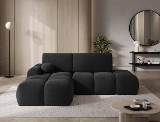 Coltar extensibil stanga 3 locuri ELTAP, Vittario, 227x170x95 cm, lemn/poliester, gri antracit