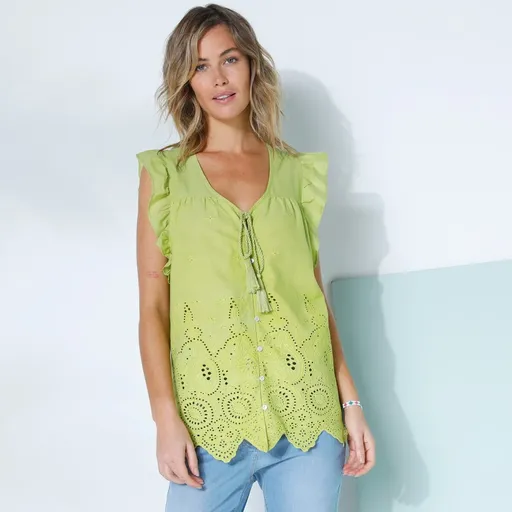 Bluză Madeira cu decolteu în V și fără mâneci