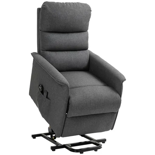 HOMCOM Fotoliu cu Ridicare și Masaj, Fotoliu Reclinabil cu 8 Puncte de Masaj, Încălzire și Suport pentru Picioare, 62.5x93x97 cm, Gri | Aosom Romania