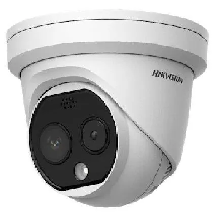 Camera dome IP cu termoviziune Hikvision DS-2TD1217B-6/PA(B) pentru masurarea temperaturii corpului, PoE