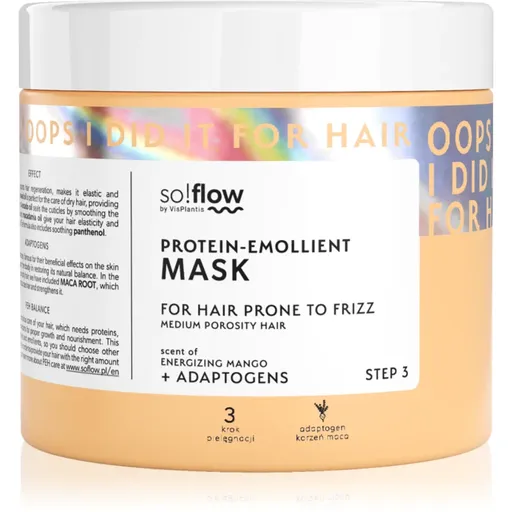 so!flow Medium Porosity Hair Protein-Emollient Mask Masca de par anti-electrizare 400 ml