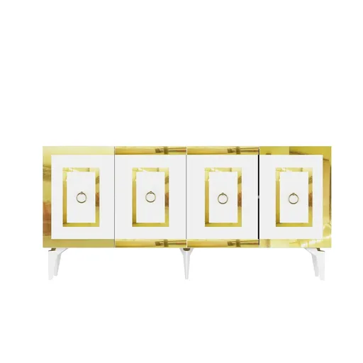 Consola, Hanah Home, Karya, 150x40x79 cm, Alb/Auriu