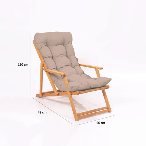 Scaun de gradina, Hanah Home, My008, 50x81x50 cm, Maro / Natural