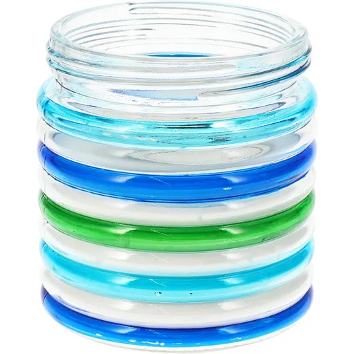 Lumânare repelentă Citronella Stripes, 780 g, 11 x în 12 cm, albastru, albastru