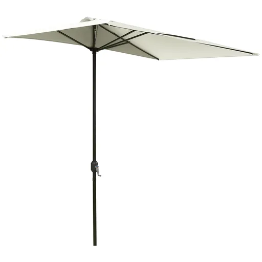 Outsunny Umbrelă de Perete Semicirculară Maro, cu Manivelă, Design Spațiu-Eficient pentru Terasă și Balcon, Φ270x245cm | Aosom Romania