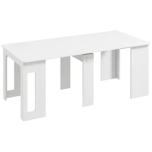 HOMCOM Masă de dining, masă pliantă, masă de bucătărie extensibilă, masă de sufragerie, PAL, 60-180 x 85 x 75 cm, Alb | Aosom Romania