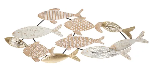 Decoratiune pentru perete, Mauro Ferretti, Fishy, 118 x 5.7 x 46.4 cm, fier/mdf, multicolor