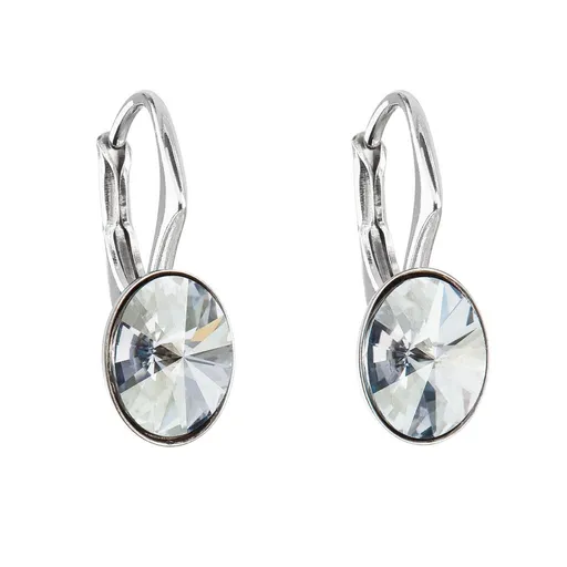 Evolution Group - Pavona Cercei ovali argintii cu cristale Swarovski 31276.5 blue shade