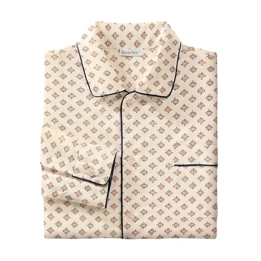 Jachetă lungă de pijama cu imprimeu