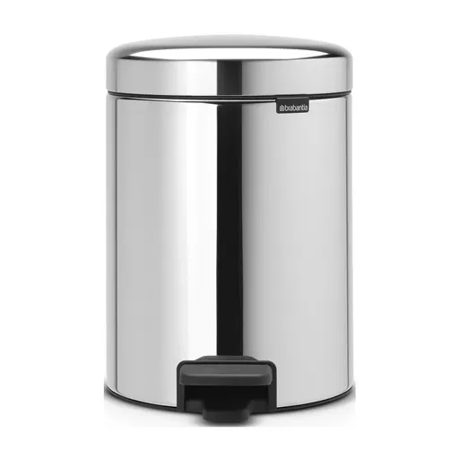 Cos de gunoi cu pedala Brabantia NewIcon 649010, 5 L, Inchidere lina, Baza anti-derapanta, Inox