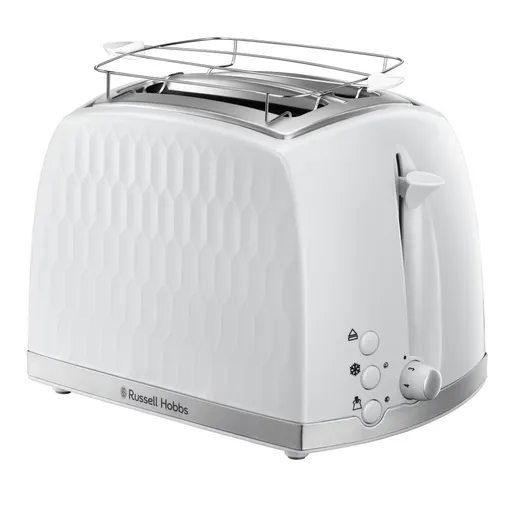 Prajitor de paine Russell Hobbs 26060-56, 850W, 2 felii, Orificii late, Dezghetare, Alb