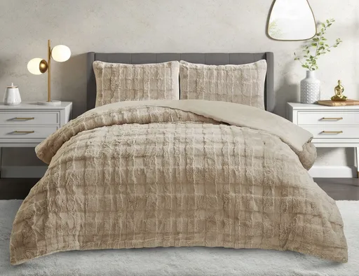 Set pilota dublu si perna, L'essentiel Maison, Rabbit, Poliester, Bej