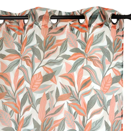 Cortină etamină cu imprimeu de frunze