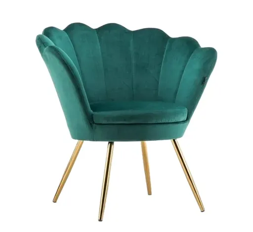 Fotoliu Freya pentru Frizerie/Coafor, Velur, Picioare Aurii