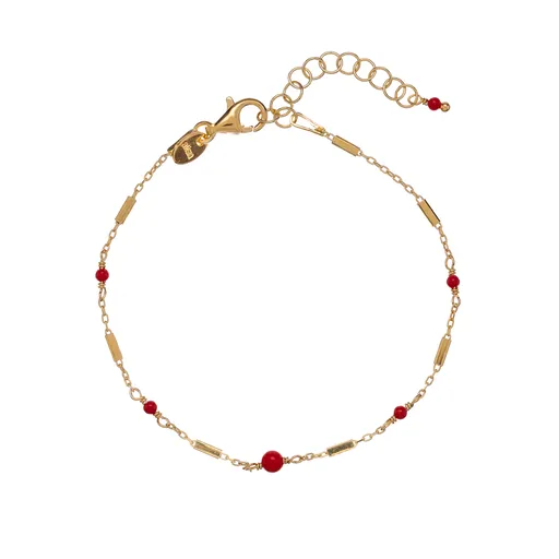 Alisia Brățară placată cu aur cu coral roșu AL3246-Oro-Corallo