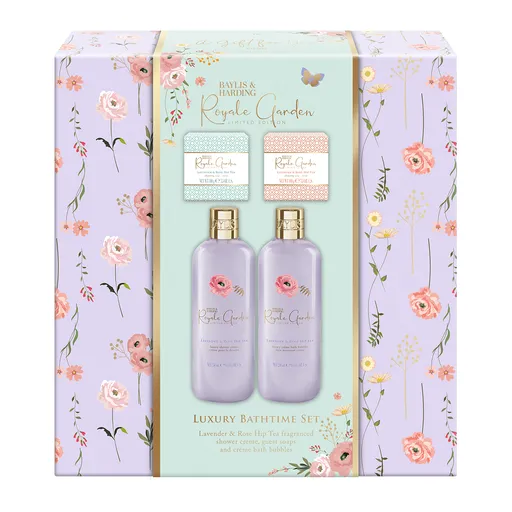 Baylis & Harding Set cadou Lavandă & Ceai de măceșe 4 buc