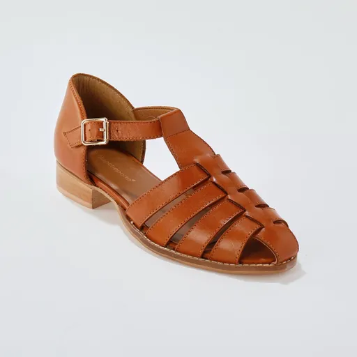 Sandale plate din piele