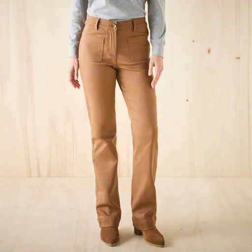 Pantaloni bootcut cu buzunare aplicate
