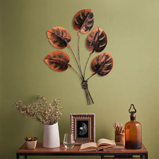 Decoratiune de perete, Monstera 2, Dimensiune: 74 x 94 cm, Multicolor