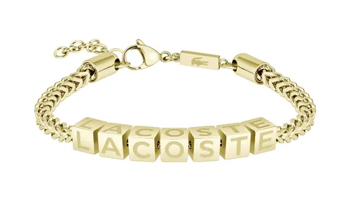 Lacoste Brățară originală placată cu aur pentru bărbați Script 2040522