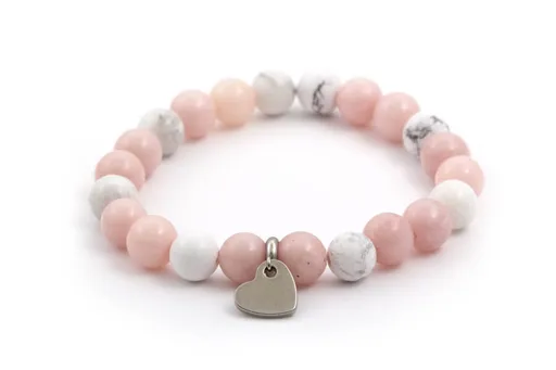 Agato Brățară cu mărgele de jad si howlit MINK05/17