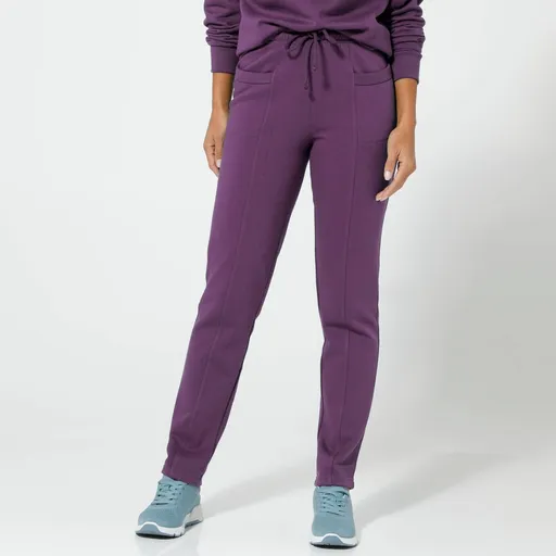 Pantaloni lungi din fleece de culoare uni