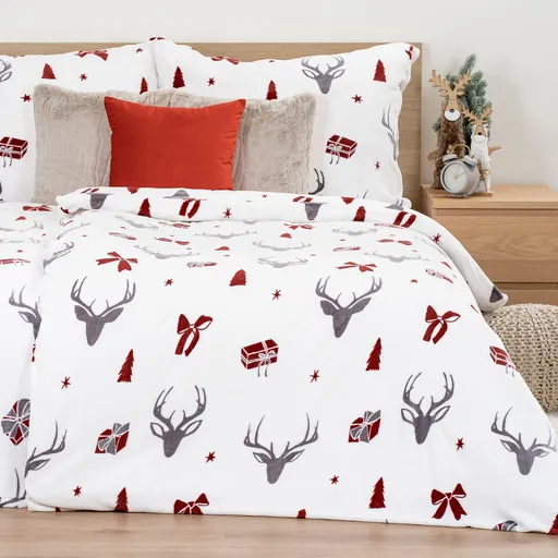 Lenjerie de pat din microflanel 4Home Stag & Bows, 160 x 200 cm, 70 x 80 cm