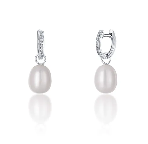 JwL Luxury Pearls Cercei rotunzi argintii de ducesăKate cu perle reale și zirconii 3in1 JL0685