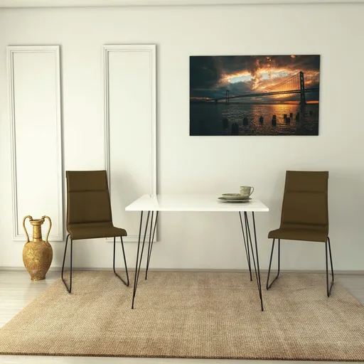 Masa, Hanah Home, Sandalf Square, 90x75x90 cm, Alb