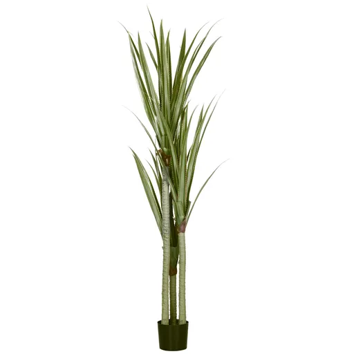HOMCOM Yucca Artificială de 190 cm, Plantă Artificială cu 39 de Frunze pentru Decor Acasă, Birou, Grădină Ø17x190 cm Verde | Aosom Romania