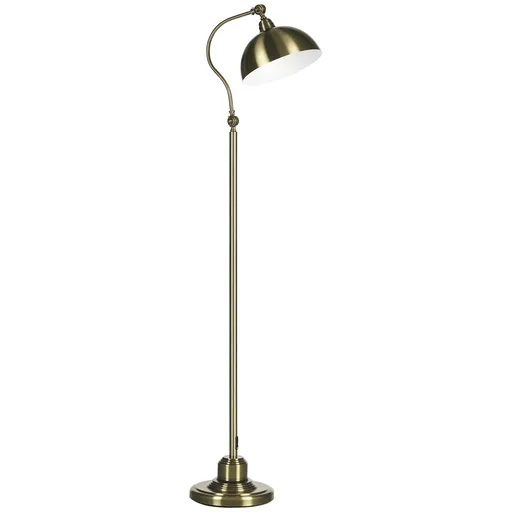 HOMCOM Lampadar de camera cu abajur ajustabil, intrerupator la picior 42 x 25,5 x 152 cm ton de alama | Aosom Romania