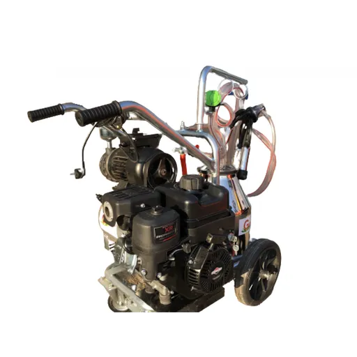 Aparat de muls vaci T 240 IN IC cu motor Briggs & Stratton, motor benzina + motor electric, 2 posturi, 16-20 bovine pe ora