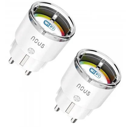 Set 2 prize inteligente Nous A1, Wi-Fi, 15A/3450W, monitorizare energie , control vocal, compatibil Google Assistant, amazon alexa 5907772033456