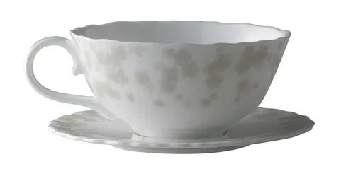 Cana de ceai gri cu farfurie 30 cl colectia Slåpeblom - Wik & Walsøe