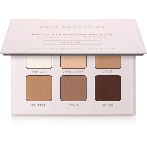 SOSU Cosmetics Matte Eyeshadow Palette paletă cu farduri de ochi culoare Neutral 6x1.3 g