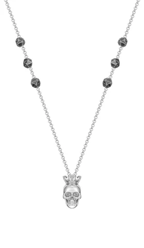 Police Colier de lux din oțel cu craniu Rock Rebel PEAGN0001001