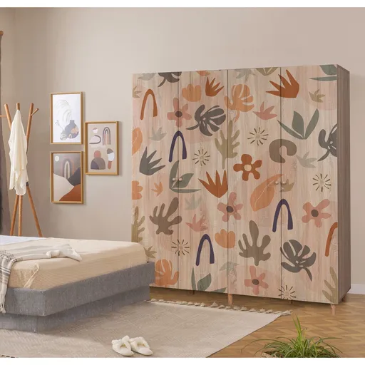 Dulap pentru haine, Hanah Home, Loni 4 -906, 180x192x52 cm, Sonomo