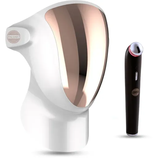 PALSAR7 Exclusive Set Professional LED Mask & Galvanic Iron set la un preț mai avantajos White/Gold